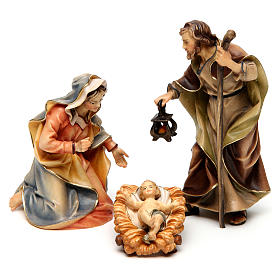 Nativité de la crèche "Original" bois 3 pcs bois peint Val Gardena 12 cm