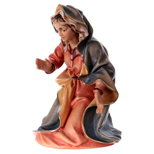 Peça Virgem Maria presépio Original madeira pintada Val Gardena 12 cm 2