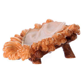 Culla del Bambino Gesù presepe Original legno dipinto Valgardena 12 cm