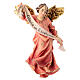 Statuetta angelo rosso presepe Original legno dipinto Valgardena 12 cm s1