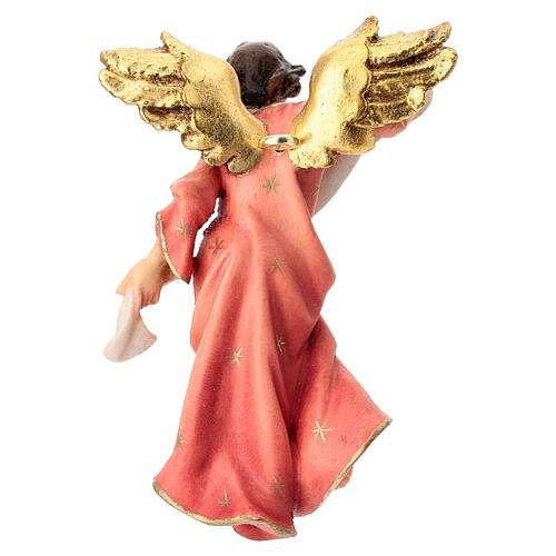 Red Angel Figurine, 12 cm Original Nativity model, in painted Valgardena wood 4