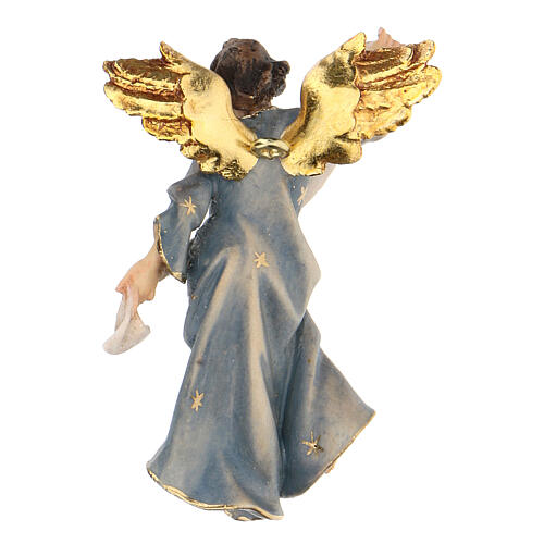 Statuetta angelo blu presepe Original legno dipinto Valgardena 10 cm 3