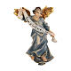 Statuetta angelo blu presepe Original legno dipinto Valgardena 10 cm s1