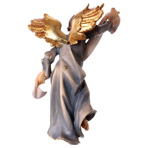 Estatua ángel azul belén Original madera pintada Val Gardena 12 cm de altura media 4