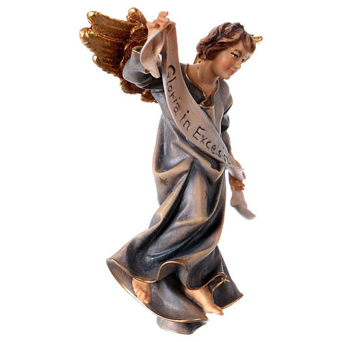 Blue Angel figurine, 12 cm Original Nativity model, in painted Valgardena wood 3