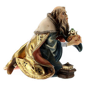 Statuetta Re inginocchiato presepe Original legno dipinto Valgardena 10 cm