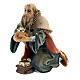 Statue of King Kneeling, 10 cm Original Nativity model, in painted Valgardena wood s1