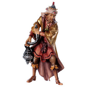 Statuetta Re bianco presepe Original legno dipinto Valgardena 12 cm