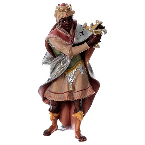 Moor King Figurine, 12 cm Original Nativity model, in painted Valgardena wood 1