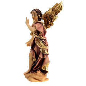 Announcing Angel Statue, 10 cm Original Nativity model, in painted Valgardena wood