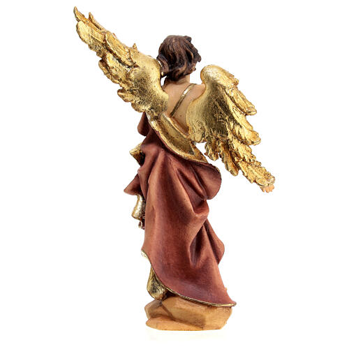 Announcing Angel Statue, 10 cm Original Nativity model, in painted Valgardena wood 4