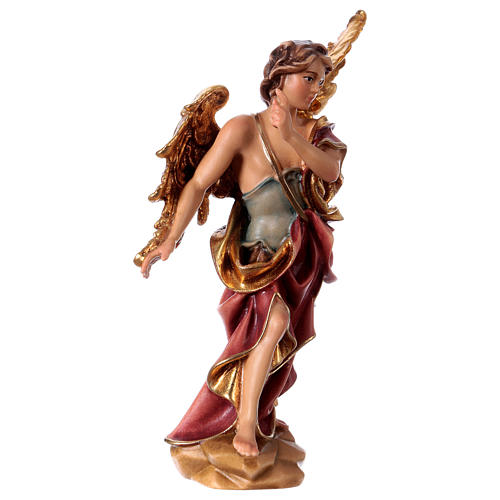 Estatua Ángel Anunciador belén Original madera pintada Val Gardena 12 cm de altura media 3