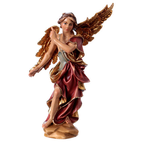Announcer Angel Figurine, 12 cm Original Nativity model, in painted Valgardena wood 1
