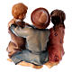 Estatua grupo niños sentados belén Original madera pintada Val Gardena 10 cm de altura media s4