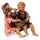 Statuetta gruppo bambini seduti presepe Original legno dipinto Valgardena 10 cm s3
