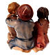 Statuetta gruppo bambini seduti presepe Original legno dipinto Valgardena 12 cm s5