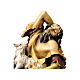 Statuetta pastore sdraiato con agnello presepe Original legno dipinto Valgardena 10 cm s2