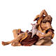 Santon berger allongé et agneau crèche Original bois peint Val Gardena 12 cm s1