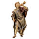 Estatua pastor con corno belén Original madera pintada Val Gardena 10 cm de altura media s1