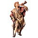 Estatua pastor con corno belén Original madera pintada Val Gardena 12 cm de altura media s1
