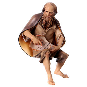 Old man storyteller for Original Nativity scene in painted wood, Valgardena 12 cm