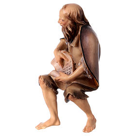 Statuetta anziano pastore narratore presepe Original legno dipinto Valgardena 12 cm