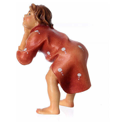 Junge zuhörend, Holz coloriert, für 10 cm Ulrich-Krippe, Grödner Kunsthandwerk 5