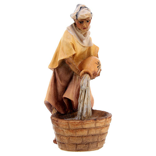 Camel Driver with Jug Statue, 10 cm Original Nativity model, in painted Valgardena wood 3