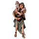 Shepherd and Sheep on Shoulder, 12 cm Original Nativity model, in painted Valgardena wood s1