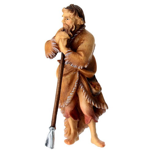 Berger avec binette crèche Original bois peint Val Gardena 10 cm 2