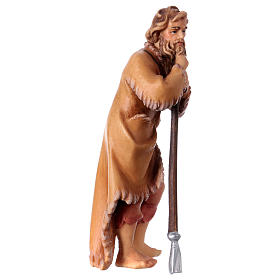 Shepherd with hoe Original Nativity Scene in painted wood from Valgardena 12 cm