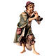 Peasant with Trumpet, 12 cm Original Nativity model, in painted Valgardena wood s1