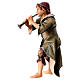 Peasant with Trumpet, 12 cm Original Nativity model, in painted Valgardena wood s2