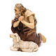 Shepherd Kneeling with Sheep, 10 cm Original Nativity model, in painted Valgardena wood s2