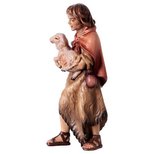 Pastore con agnello presepe Original legno dipinto Valgardena 12 cm 2