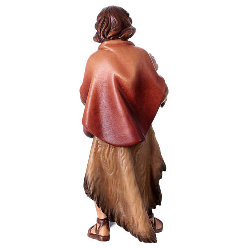 Pastore con agnello presepe Original legno dipinto Valgardena 12 cm 4