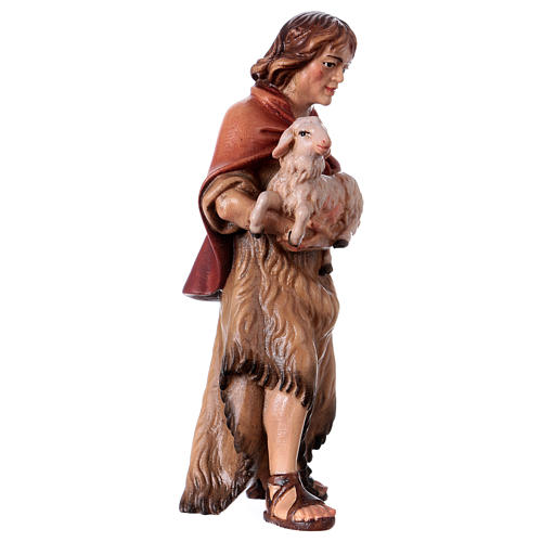 Herdsman with Lamb, 12 cm Original Nativity model, in painted Valgardena wood 3