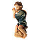 Bambino inginocchiato con flauto presepe Original legno dipinto Valgardena 10 cm s3