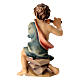 Bambino inginocchiato con flauto presepe Original legno dipinto Valgardena 10 cm s4