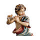 Chłopiec klęczący z fletem szopka Original drewno malowane Val Gardena 10 cm s2