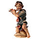 Niño de rodillas con flauta belén Original madera pintada Val Gardena 12 cm de altura media s2