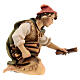 Pastore inginocchiato con legna presepe Original legno dipinto Valgardena 12 cm s3