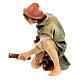 Pasterz przykucnięty z drewnem szopka Original drewno malowane Val Gardena 12 cm s4