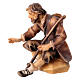 Sitting shepherd with stick Original Nativity Scene in painted wood from Valgardena 10 cm s2