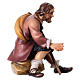 Pasterz siedzący z laską szopka Original drewno malowane Val Gardena 12 cm s3