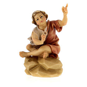 Bambino seduto al falò presepe Original legno dipinto Valgardena 12 cm