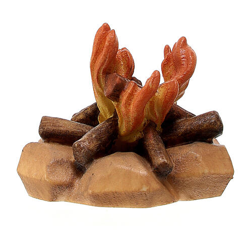 Feu de crèche Original bois peint Val Gardena 10 cm 1