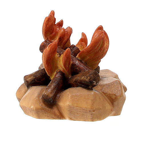 Feu de crèche Original bois peint Val Gardena 10 cm 3