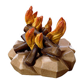Nativity scene from Val Gardena: Fire statue, 10 cm Original Nativity model, in painted Valgardena wood