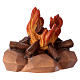 Feu de camp crèche Original bois peint Val Gardena 12 cm s1